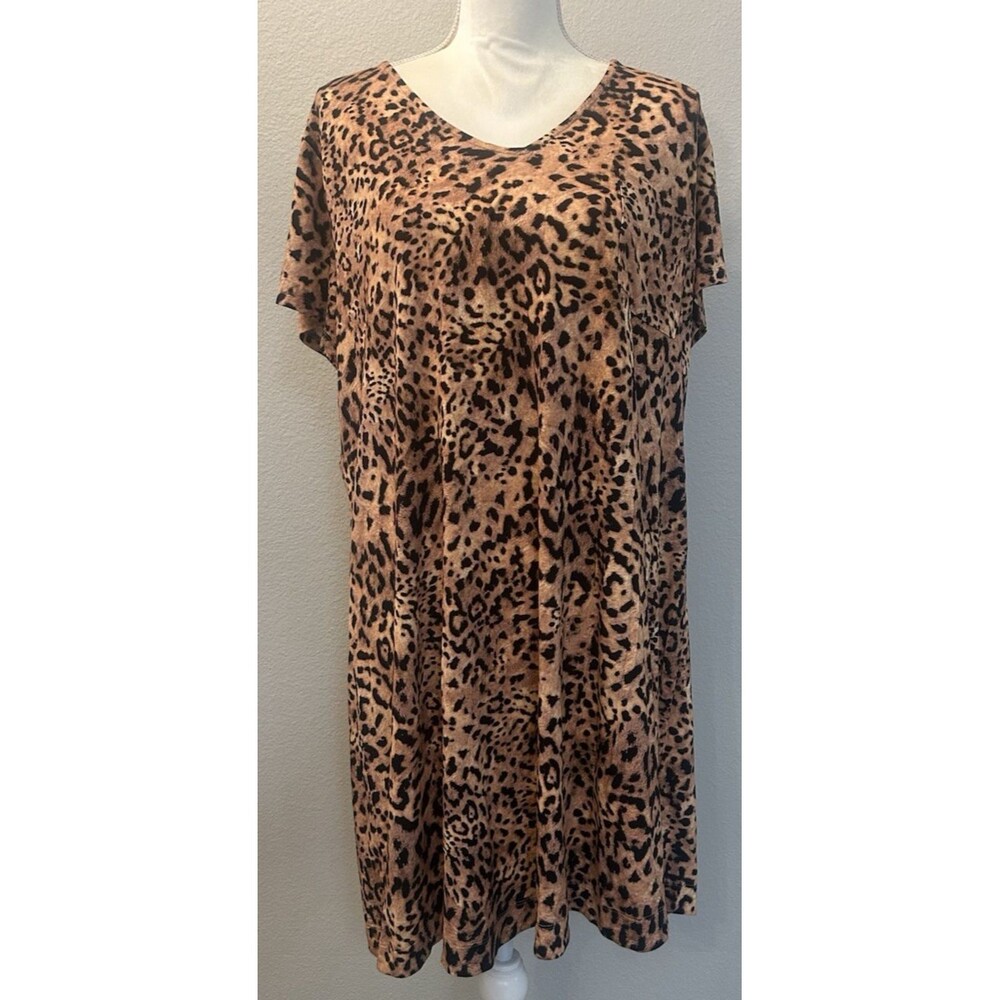 Soma Cool Nights Sleepshirt On The Prowl Mini Black Leopard Print XXL (20/22) - Picture 2 of 8